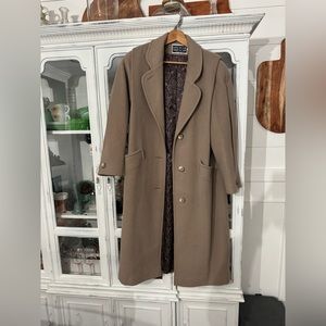 Vintage Spencer Douglas Trench Coat Khaki Color sz 8p Medium Deadstock Wool